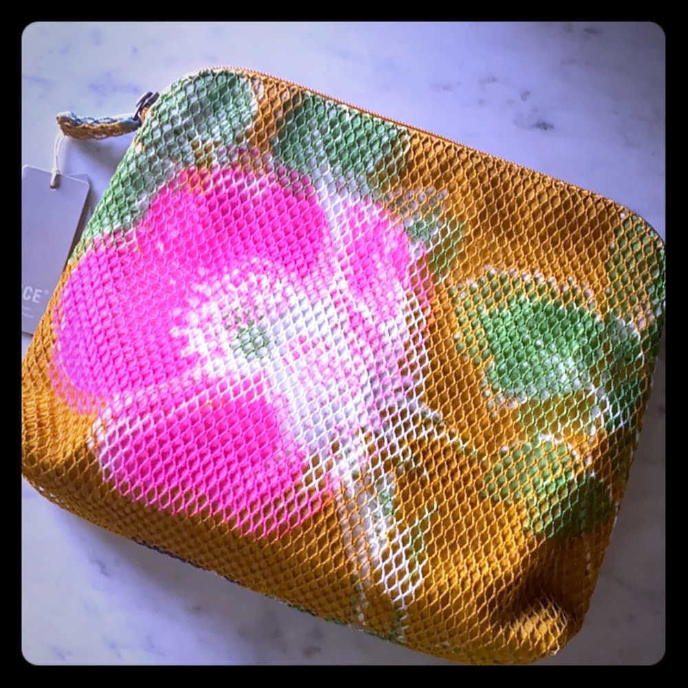 NWT Epice Paris Pouch in gold, pink & earth tones